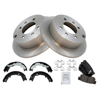 TRQ® - Rear Disc Brake Kit with Ceramic Pads and Shoes