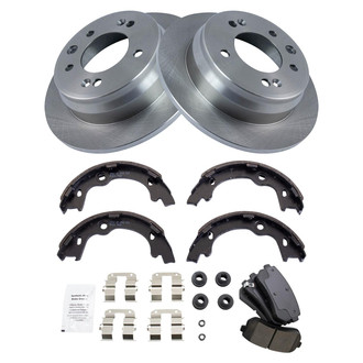 TRQ® - Rear Disc Brake Kit with Ceramic Pads and Shoes