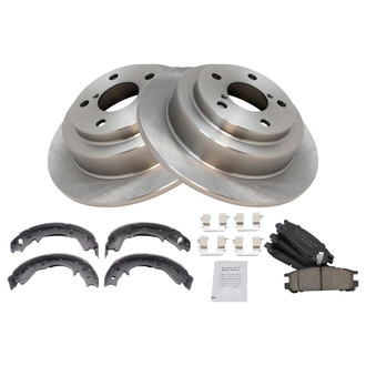TRQ® - Rear Disc Brake Kit with Ceramic Pads and Shoes