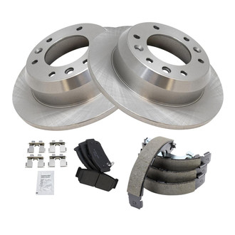TRQ® - Rear Disc Brake Kit with Ceramic Pads and Shoes