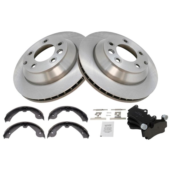 TRQ® - Rear Disc Brake Kit with Ceramic Pads and Shoes