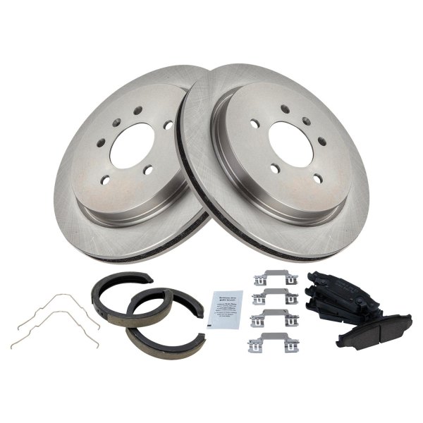 TRQ® - Rear Disc Brake Kit with Ceramic Pads and Shoes