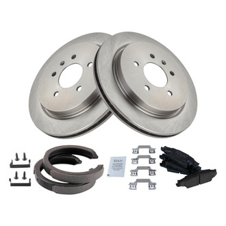 TRQ® - Rear Disc Brake Kit with Ceramic Pads and Shoes