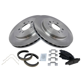 TRQ® - Rear Disc Brake Kit with Ceramic Pads and Shoes