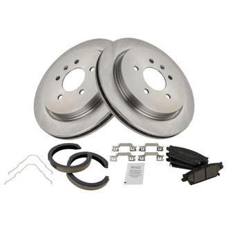 TRQ® - Rear Disc Brake Kit with Ceramic Pads and Shoes