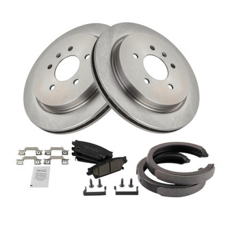 TRQ® - Rear Disc Brake Kit with Ceramic Pads and Shoes