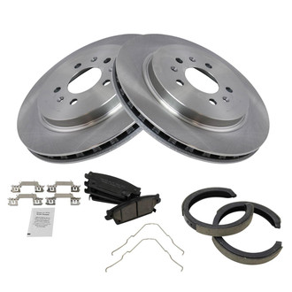 TRQ® - Rear Disc Brake Kit with Ceramic Pads and Shoes