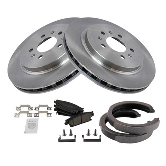 TRQ® - Rear Disc Brake Kit with Ceramic Pads and Shoes