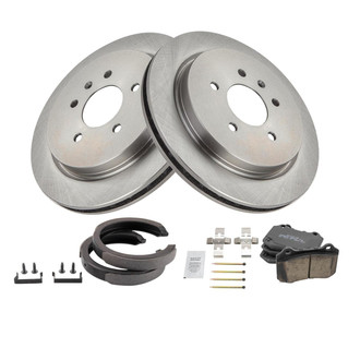 TRQ® - Rear Disc Brake Kit with Ceramic Pads and Shoes