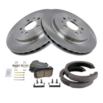 TRQ® - Rear Disc Brake Kit with Ceramic Pads and Shoes
