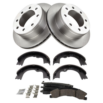 TRQ® - Rear Disc Brake Kit with Ceramic Pads and Shoes