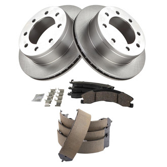 TRQ® - Rear Disc Brake Kit with Ceramic Pads and Shoes