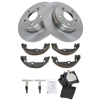 TRQ® - Rear Disc Brake Kit with Ceramic Pads and Shoes