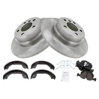 TRQ® - Rear Disc Brake Kit with Ceramic Pads and Shoes