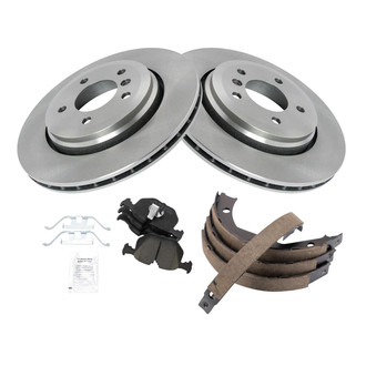 TRQ® - Rear Disc Brake Kit with Ceramic Pads and Shoes