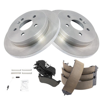 TRQ® - Rear Disc Brake Kit with Ceramic Pads and Shoes