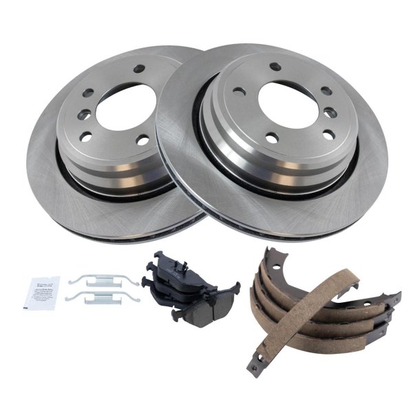 TRQ® - Rear Disc Brake Kit with Ceramic Pads and Shoes