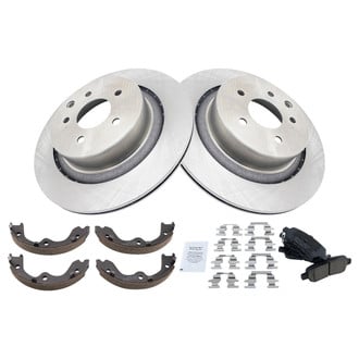 TRQ® - Rear Disc Brake Kit with Ceramic Pads and Shoes