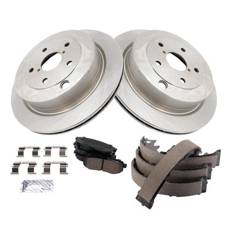 TRQ® BKA28483 - Rear Disc Brake Kit with Ceramic Pads and Shoes