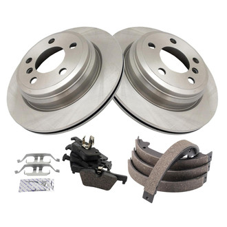 TRQ® - Rear Disc Brake Kit with Ceramic Pads and Shoes