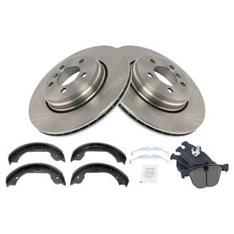 TRQ® - Rear Disc Brake Kit with Ceramic Pads and Shoes