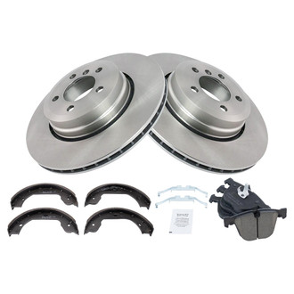 TRQ® - Rear Disc Brake Kit with Ceramic Pads and Shoes