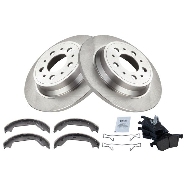 TRQ® - Rear Disc Brake Kit with Ceramic Pads and Shoes