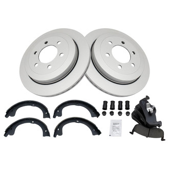 TRQ® BKA28494 - Rear Disc Brake Kit with Ceramic Pads and Shoes