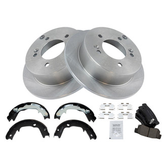 TRQ® - Rear Disc Brake Kit with Ceramic Pads and Shoes