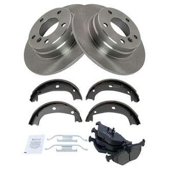 TRQ® - Rear Disc Brake Kit with Ceramic Pads and Shoes