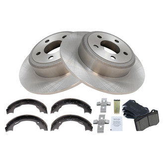 TRQ® - Rear Disc Brake Kit with Ceramic Pads and Shoes