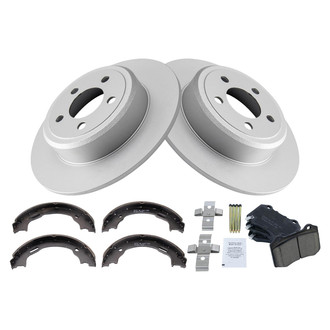 TRQ® - Rear Disc Brake Kit with Ceramic Pads and Shoes