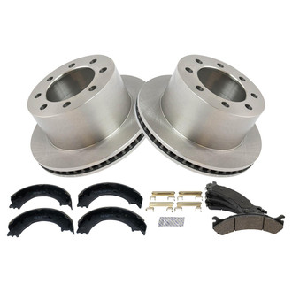 TRQ® - Rear Disc Brake Kit with Ceramic Pads and Shoes