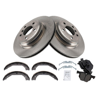 TRQ® - Rear Disc Brake Kit with Ceramic Pads and Shoes