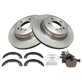 TRQ® - Rear Disc Brake Kit with Ceramic Pads and Shoes