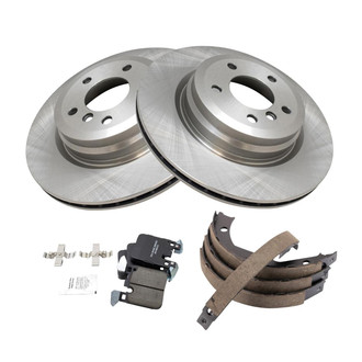 TRQ® - Rear Disc Brake Kit with Ceramic Pads and Shoes