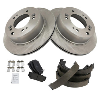 TRQ® - Rear Disc Brake Kit with Ceramic Pads and Shoes