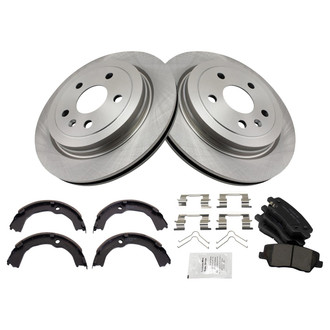 TRQ® - Rear Disc Brake Kit with Ceramic Pads and Shoes