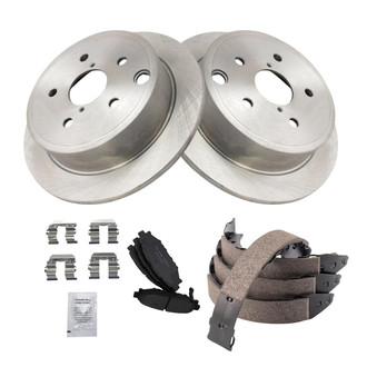 TRQ® - Rear Disc Brake Kit with Ceramic Pads and Shoes