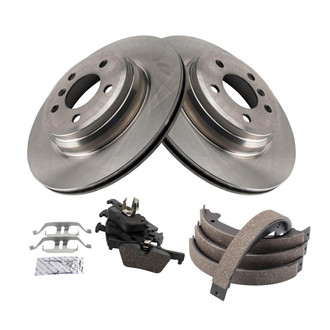 TRQ® - Rear Disc Brake Kit with Ceramic Pads and Shoes