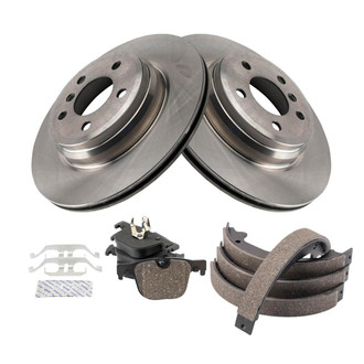 TRQ® - Rear Disc Brake Kit with Ceramic Pads and Shoes