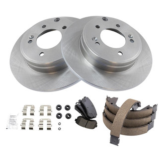 TRQ® - Rear Disc Brake Kit with Ceramic Pads and Shoes