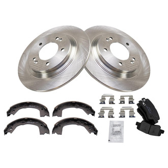 TRQ® - Rear Disc Brake Kit with Ceramic Pads and Shoes