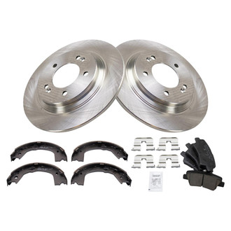 TRQ® - Rear Disc Brake Kit with Ceramic Pads and Shoes