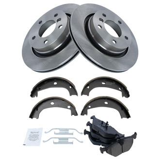 TRQ® - Rear Disc Brake Kit with Ceramic Pads and Shoes
