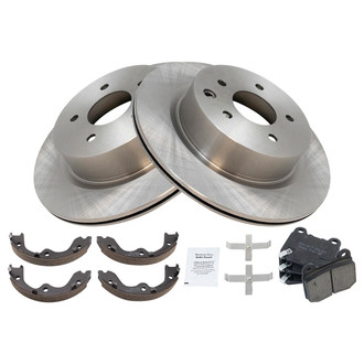 TRQ® - Rear Disc Brake Kit with Ceramic Pads and Shoes