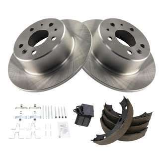 TRQ® - Rear Disc Brake Kit with Ceramic Pads and Shoes