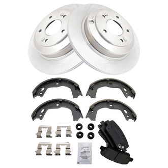 TRQ® - Rear Disc Brake Kit with Ceramic Pads and Shoes