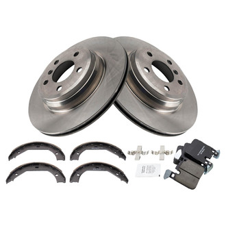 TRQ® - Rear Disc Brake Kit with Ceramic Pads and Shoes