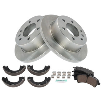 TRQ® - Rear Disc Brake Kit with Ceramic Pads and Shoes